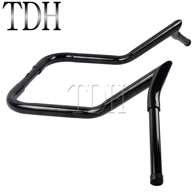 Черный руль для мотоцикла 12 &quot14&quot 16 &quotRise скутер ручка в стиле ретро Harley Touring Dressers
