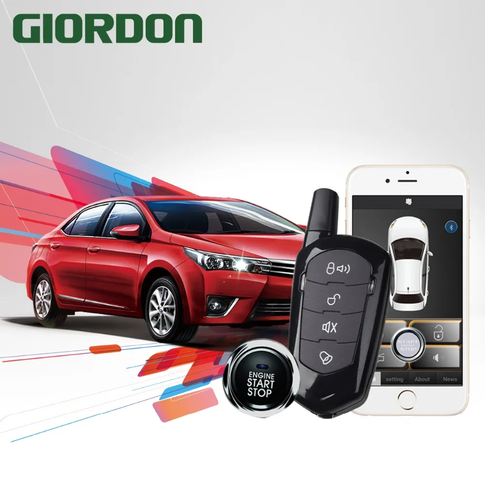  SmartPhone Control PKE Car Alarm System Kit Smart Passive Auto Central Locking Car Door Keyless Pus - 32891036008