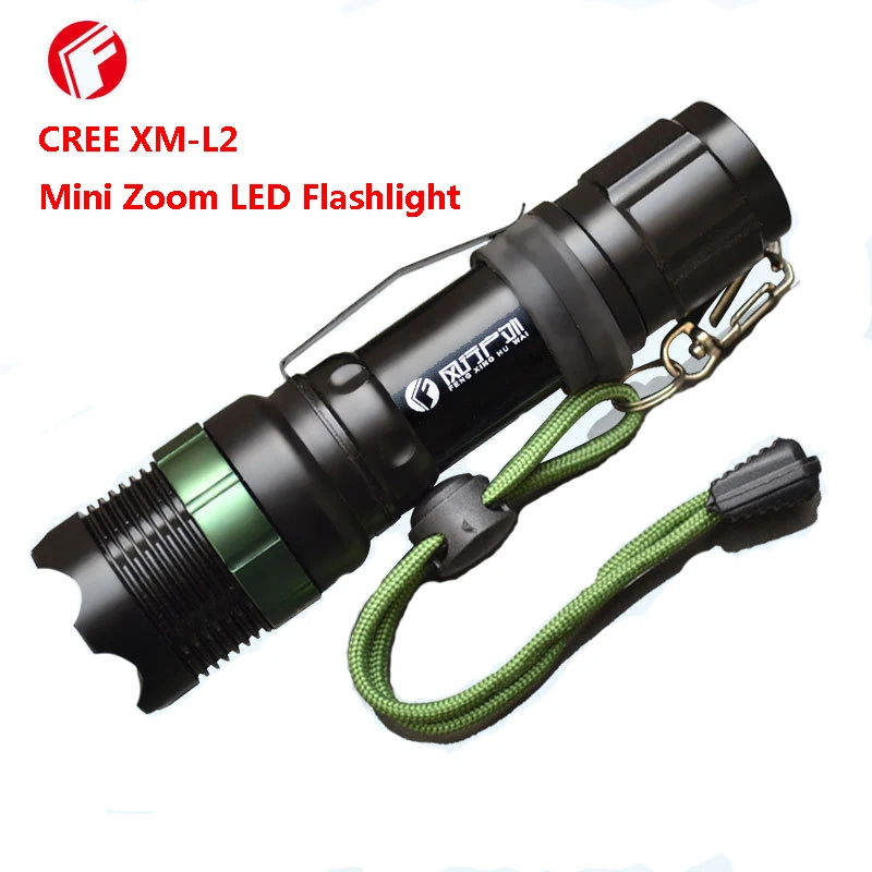 

Flashlight LED CREE XM-L2 Self defense Household outdoor essential Mechanical rotating zoom Mini Torch