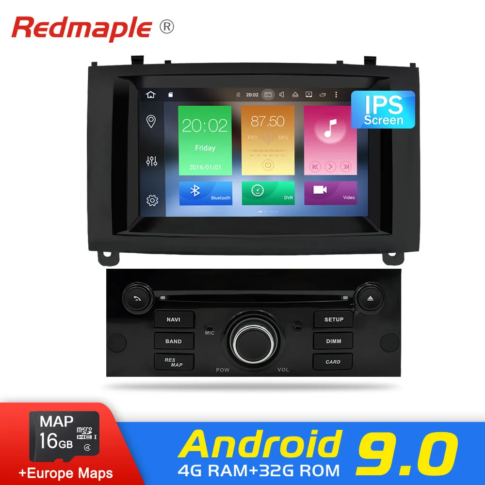 Sale 4G RAM Android 9.0 Car DVD Player GPS Navigation Multimedia Stereo For Peugeot 407 2004 2005 2006 2007 2008 2009 2010 Auto Radio 2