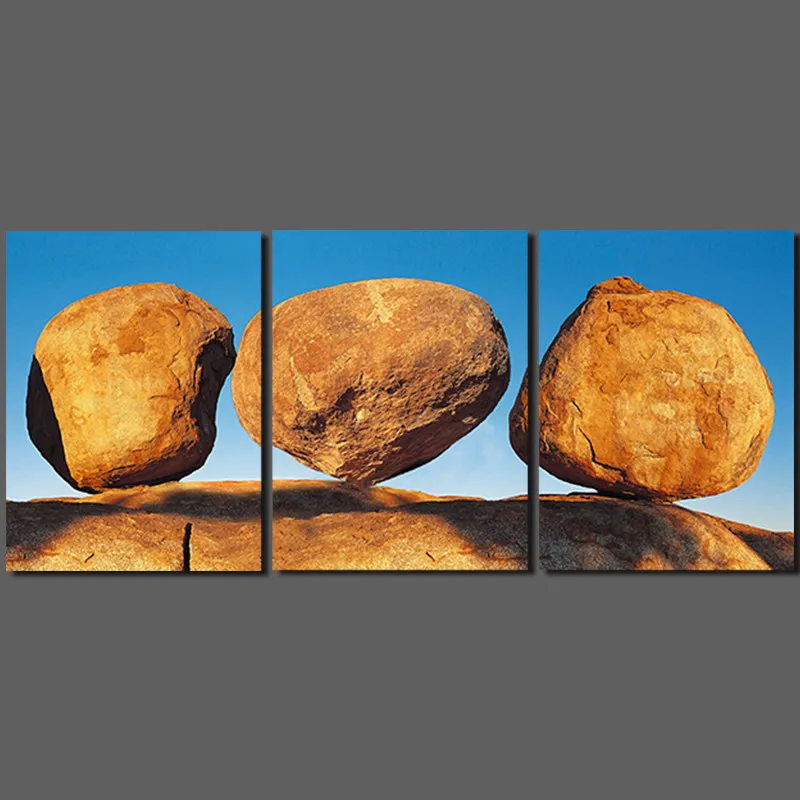 Modern landscape 3 pcs stone Rock Hill still life picture decoration