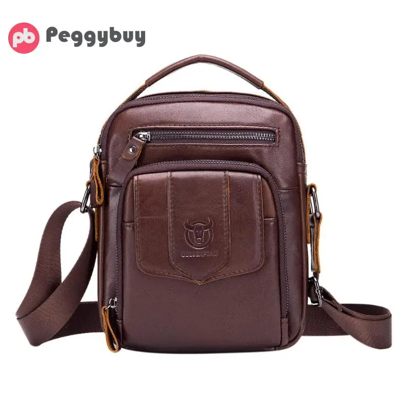 

BULLCAPTAIN Men Satchel Casual Shoulder Bag Leather Handbag Sling Crossbody Handbags Fashion Male Business Messenger Bags 2019