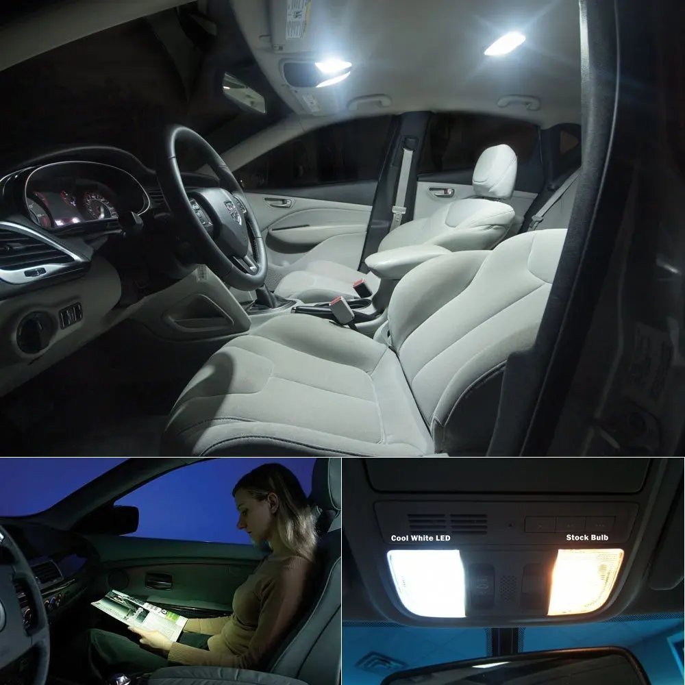 Интерьерный светодиодный светильник для SKODA Superb Yeti Octavia2015-, автомобильные Сменные лампы, купольная карта, светильник, яркий белый, 9 шт