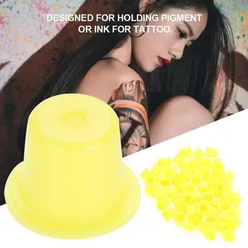 

1000Pcs Tattoo Ink Cup Plastic Pigment Holder L M S Tattoo Cap Eyebrow Makeup Pigment Container Disposable Permanent Makeup
