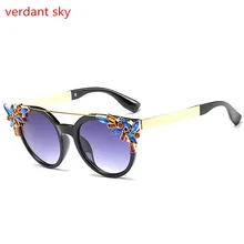 2017 Fashion Big Frame Sunglasses Women Brand Designer Vintage Rivet Shades Female Sun Glasses Oculos Sol Feminino Original box
