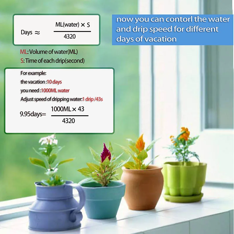 Plant Self Watering Spikes System Anti-Down Bracket with Slow Release Control Valve Switch DC120