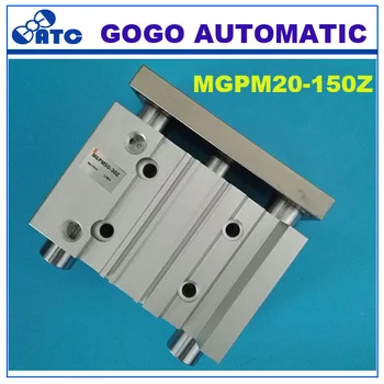 

High quality bore 20mm stroke 150mm double acting compact guide air cylinder MGPM20-150Z new type three rod pneumatic cylinders