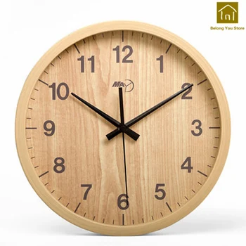 

Creative Hanging Clock Living Room Silent Retro Digital Wooden Modern Quartz Clock Home Decor Horloge Mural Wall Watches BKP183