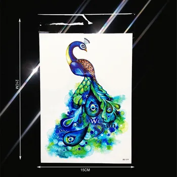 

Henna Peacock Temporary Tattoo Body Art Arm Sleeves Women Men Shoulder Tattoo Onderarm Chest PHB-519 Removable Tatoo Summer Taty