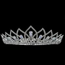 Big Size Royal Wedding Bride Crown Tiara Hair Accessories Jewelry Pageant Genuine Austrian Crystals SHA8775