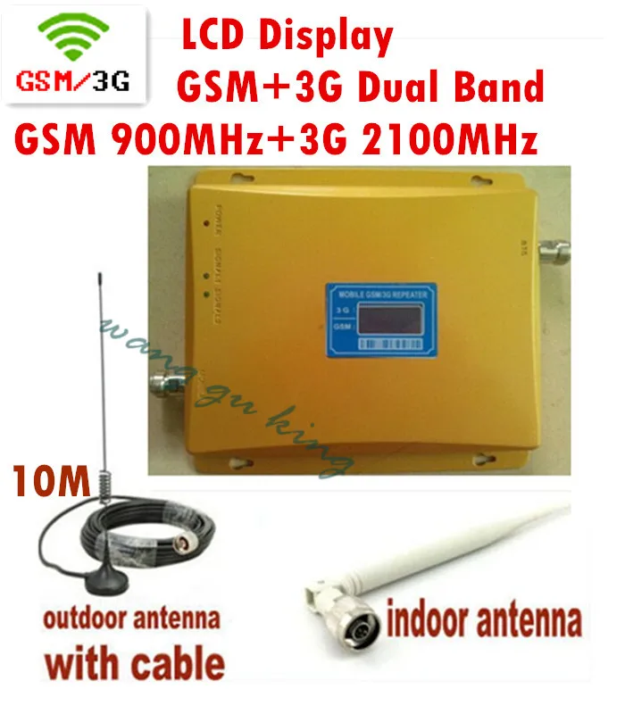 

Best price!!! Newest 2G 3G LCD Signal booster ! GSM 900 GSM 2100 Mobile Phone Booster Amplifier 3G GSM Repeater + antenna 1 set