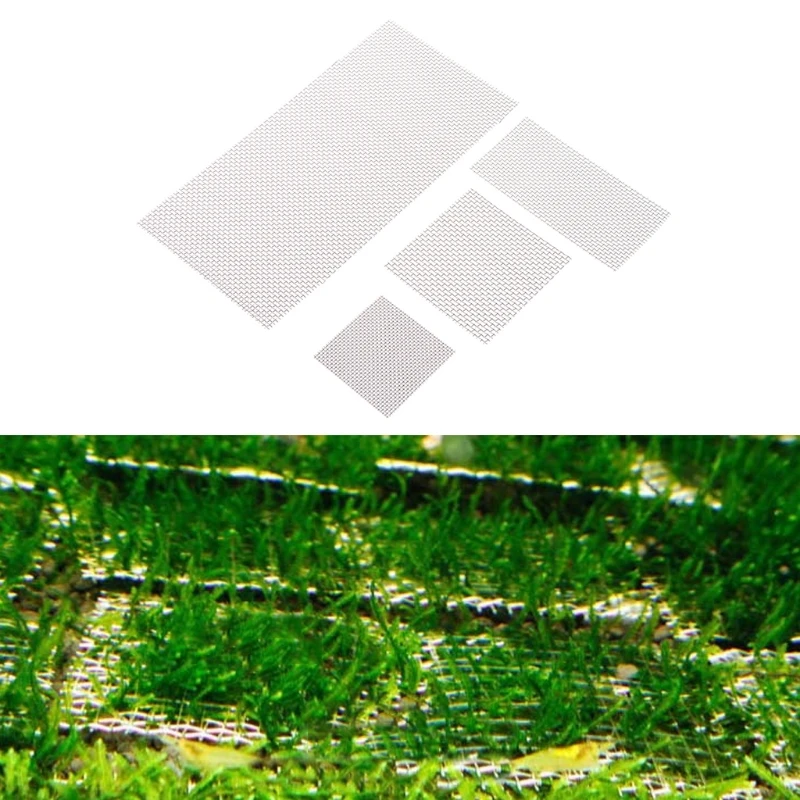 Aquarium Accessories Aquarium Wire Mesh Pad Aquatic Moss Plants Stainless Steel Fish Tank Decoration