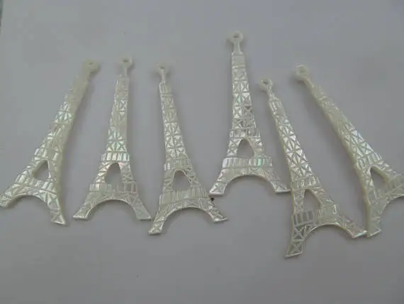 

Unique 60X20mm MOP SHELL Eiffel Tower ,Paris Tower , French Tower Romance Charms white shell pendant jewelry beads