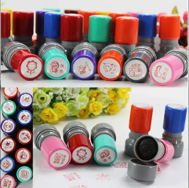 

Professional production auto Ink School Teacher Schoolhouse Kids Gift Stamp Cartoon Children Plastic photosensitive seal custom