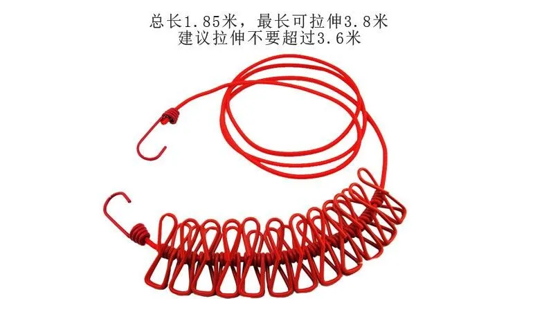 Забавная стойка для горной команды портативная бельевая веревка Выдвижная Веревка для белья ветрозащитная эластичная бельевая верёвка сушилка 12 зажимов