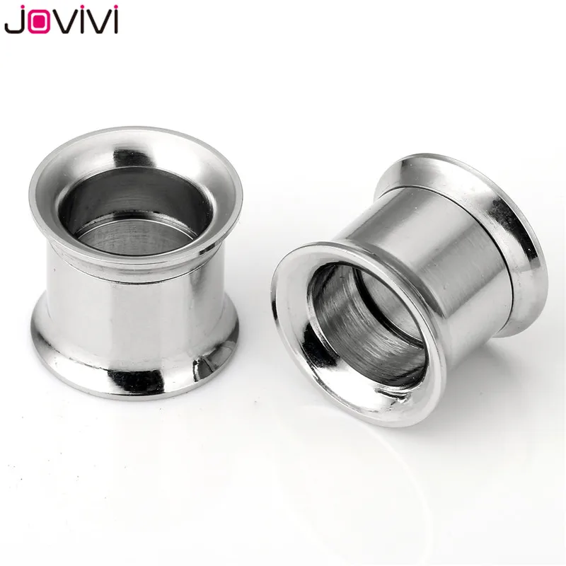 JOVIVI пара панк серебро нержавеющей стали винтовые диаметры для ушей туннели для пирсинга вставки, расширитель 4 мм/6 мм/8 мм/10 мм/12 мм украшения для ушного пирсинга