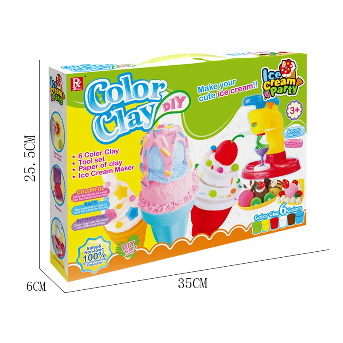 Детские игрушки для игры и ролевых игр 3D DIY цветные Пластилин мороженое производитель игровой набор игрушки для детей рождественские подарки