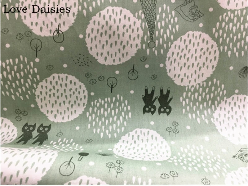 Хлопок саржа милый мультфильм розовый кролик принцесса динозавр животные сова ткань для DIY Дети Постельные принадлежности Простыня одежда Декор платья