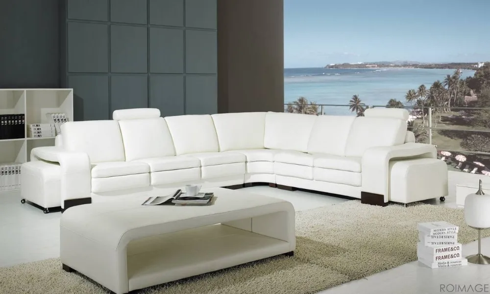 Современный стиль гостиной диван из натуральной кожи a1304