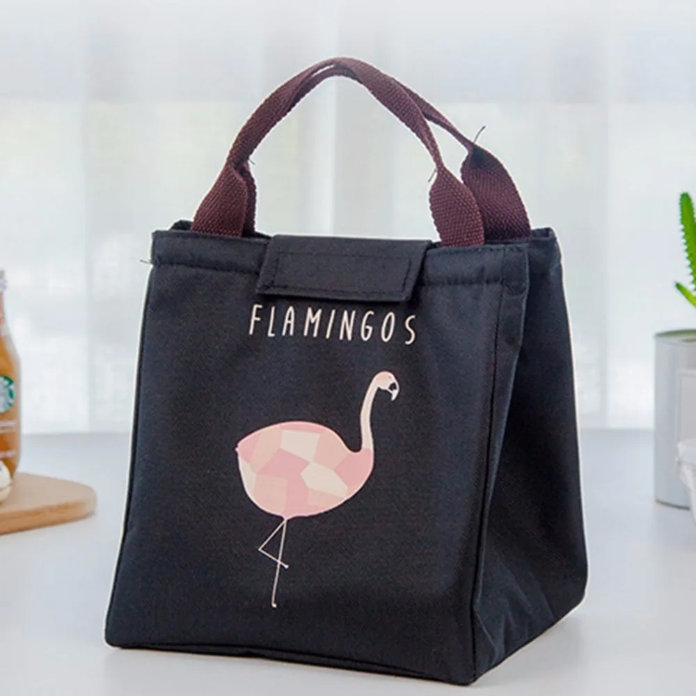 

Cute Cartoon Flamingo Lunch Bag Thermal Insulation Bag Portable Travel Picnic Food Cooler Bag Warm Keeping Storage Tote