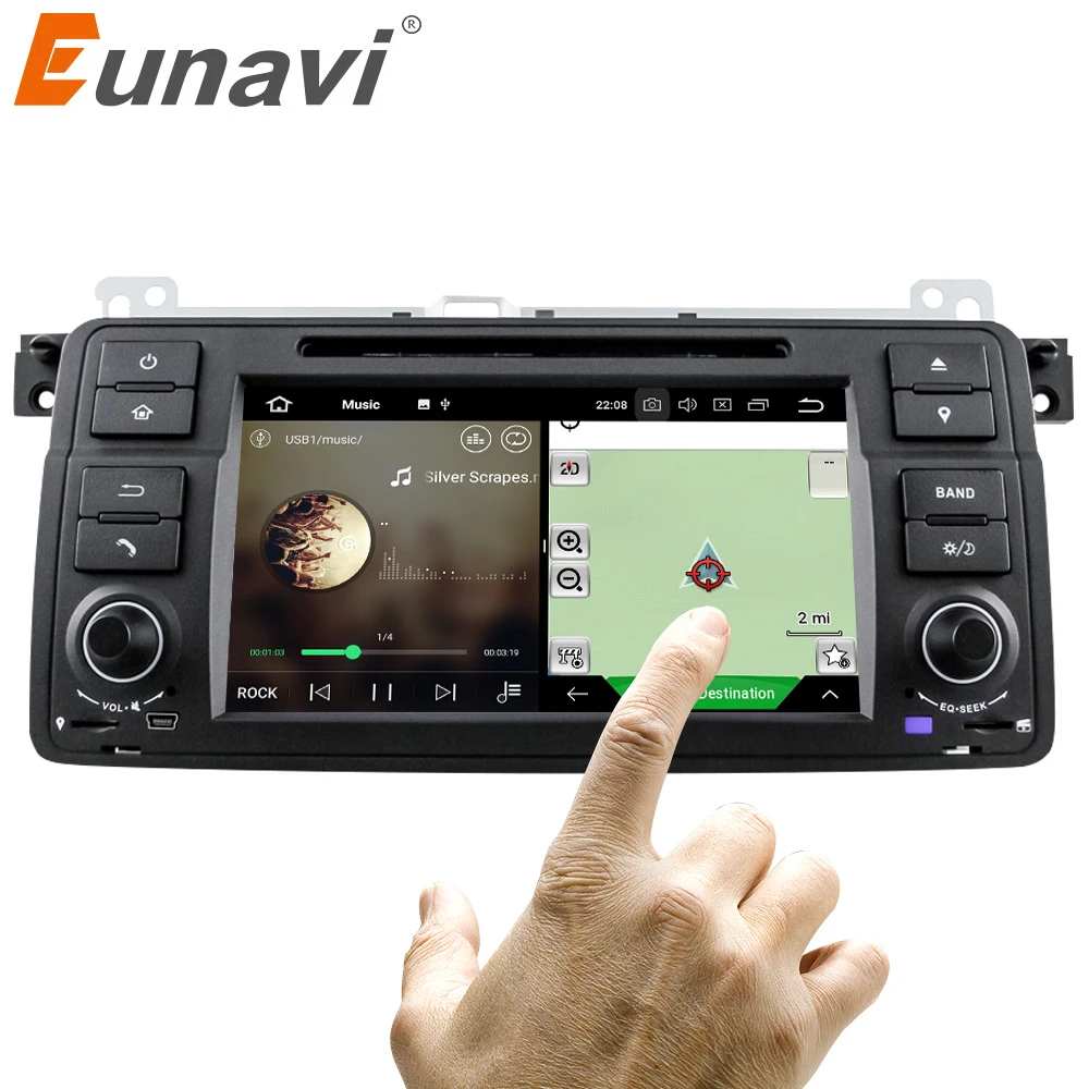 

Eunavi Quad Core 1 Din 7'' Android 7.1 Car DVD player car radio for BMW E46 M3 with GPS Navigation Bluetooth WIFI USB SWC