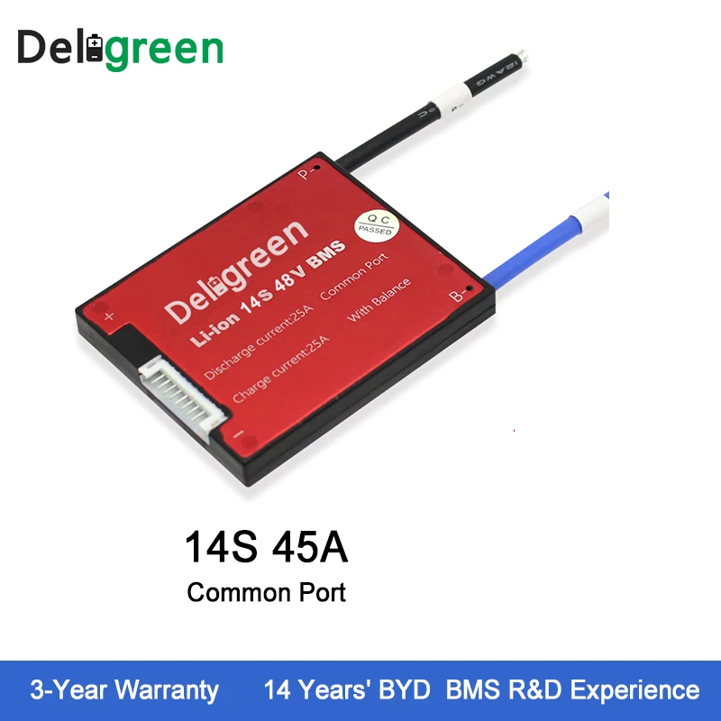 Deligreen 14S 45A 48V PCM/PCB/BMS для литиевых батарей 18650 Li-Po LiNCM аккумулятор