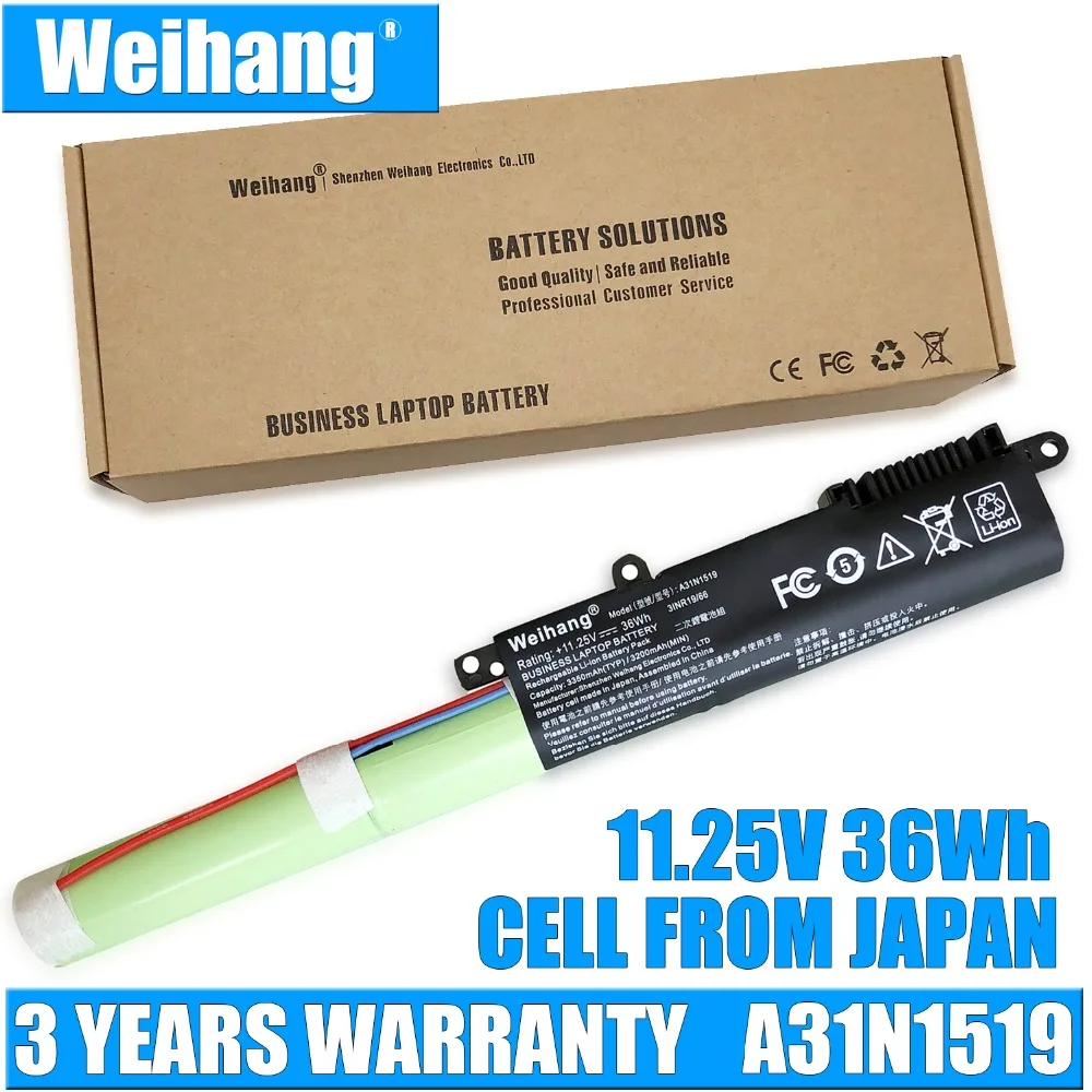 Japanese Cell 36Wh 11 25 V Weihang A31N1519 Аккумулятор для ноутбука ASUS X540S X540L X540SA X540LA SI302 A540 F540