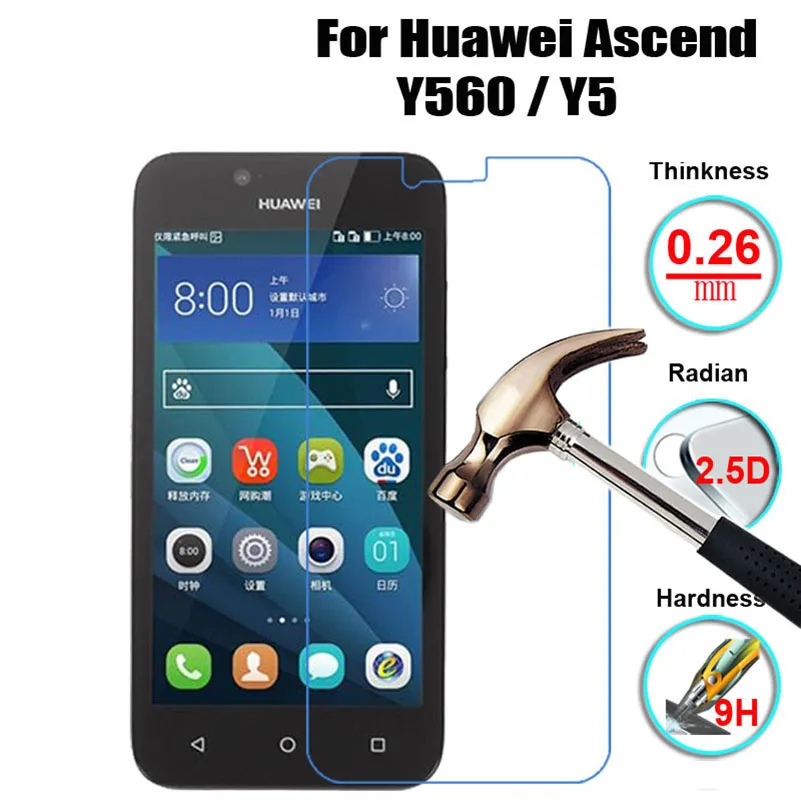 2.5D 9H Premium Tempered Glass For Huawei Y560 4.5inch Phone Screen Protector Toughened Protective Film Y5 | Мобильные телефоны и