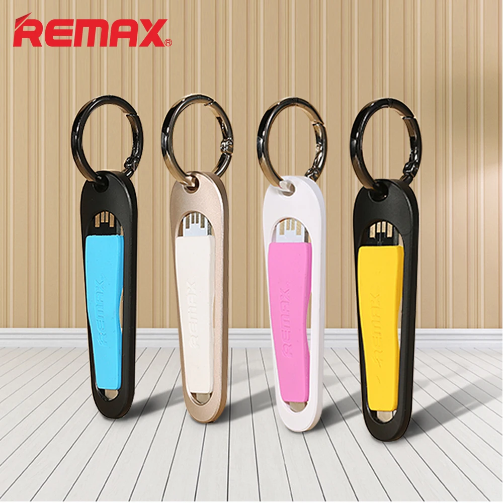 Remax silicone Metal Keychain USB Cable mini USB Data charger adapter