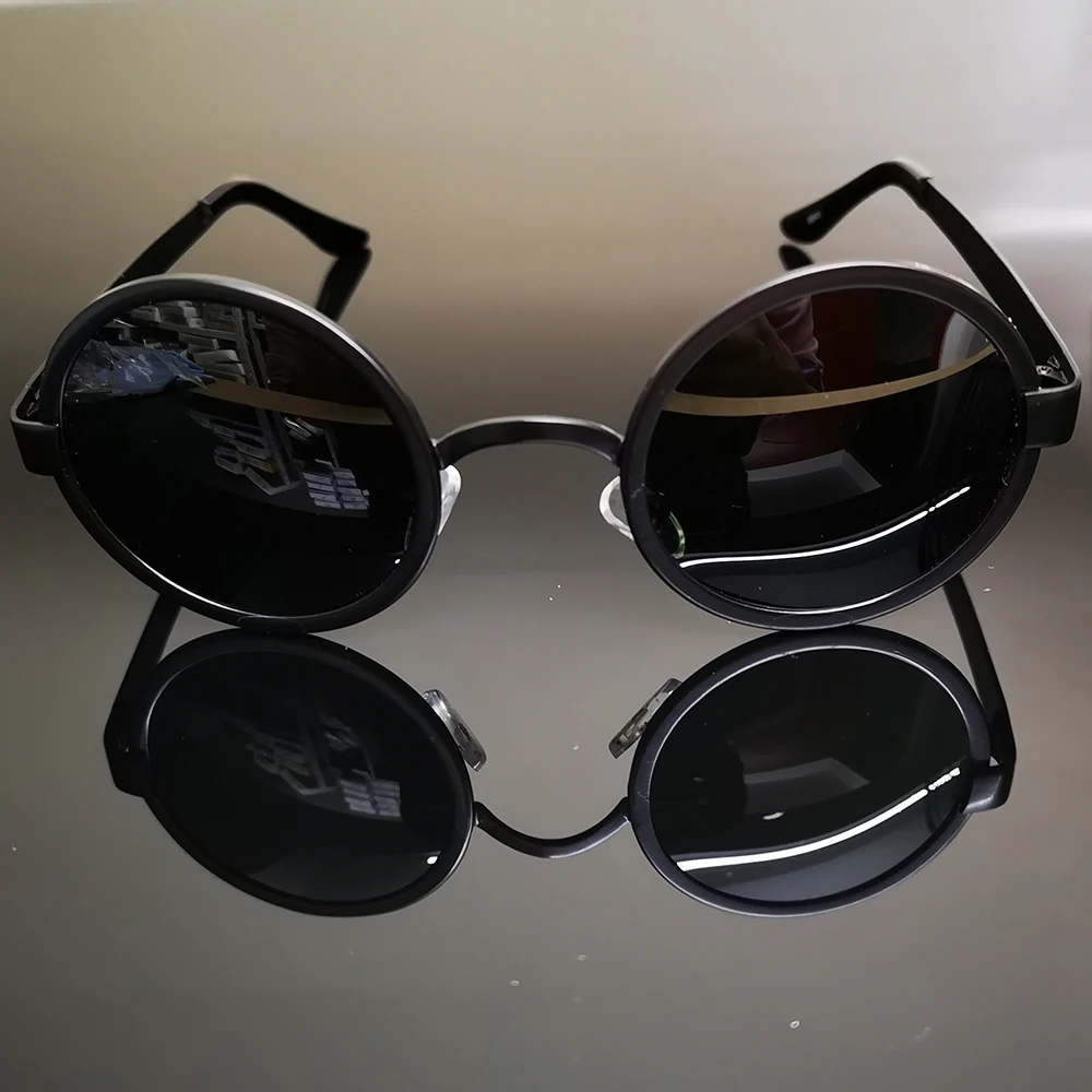Ретро Круглые мужские и женские черные поляризованные солнцезащитные очки, поляризационные солнцезащитные очки на заказ, близорукость, минус линзы по рецепту от-1 до-6