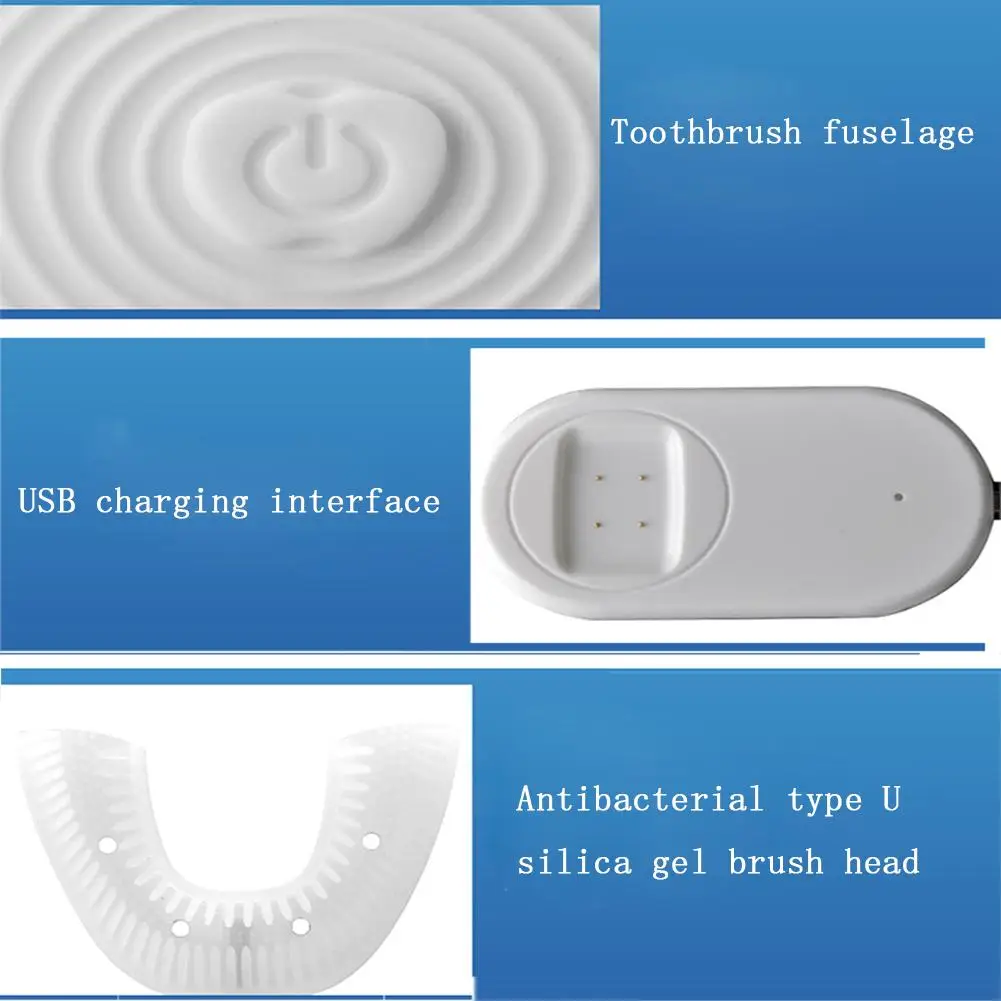 Интеллектуальная автоматическая электрическая зубная щетка 360 градусов u-типа зубная щетка usb зарядка зуб зубы отбеливание инструмент