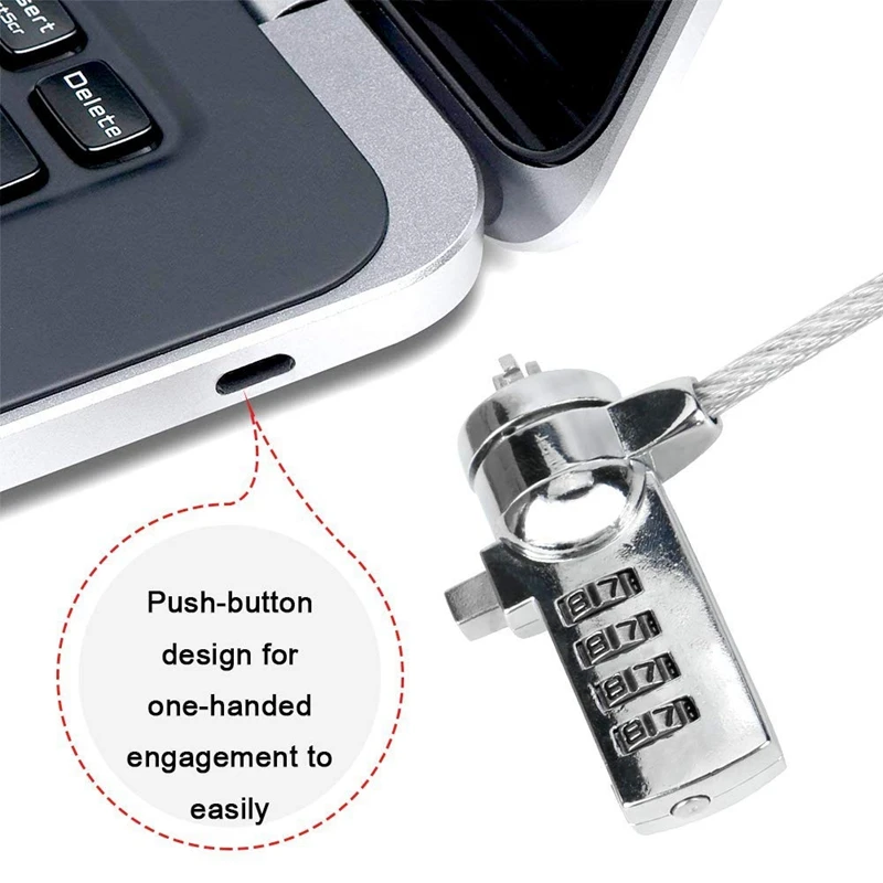 4 Digit Password Notebook Laptop Computer Security Lock Cable Chain For Laptop Anti-Theft 1