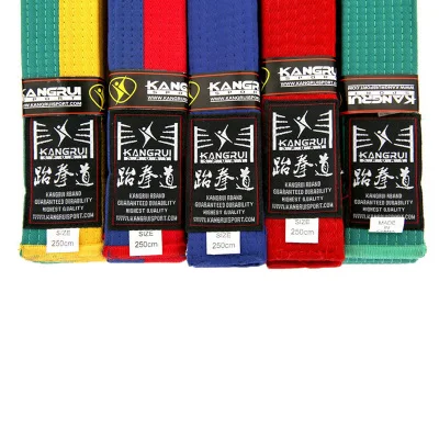 2016 new 100% cotton taekwondo belt colorful white yellow red green blue black professional belt Martial Arts Karate Judo 2.5M