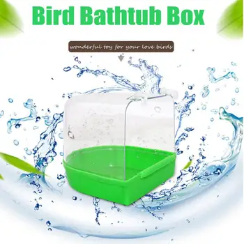 Adeeing Parrot Bird Bathtub with Hooks Cage Accessory Bird Bath Shower Box Random Color 5