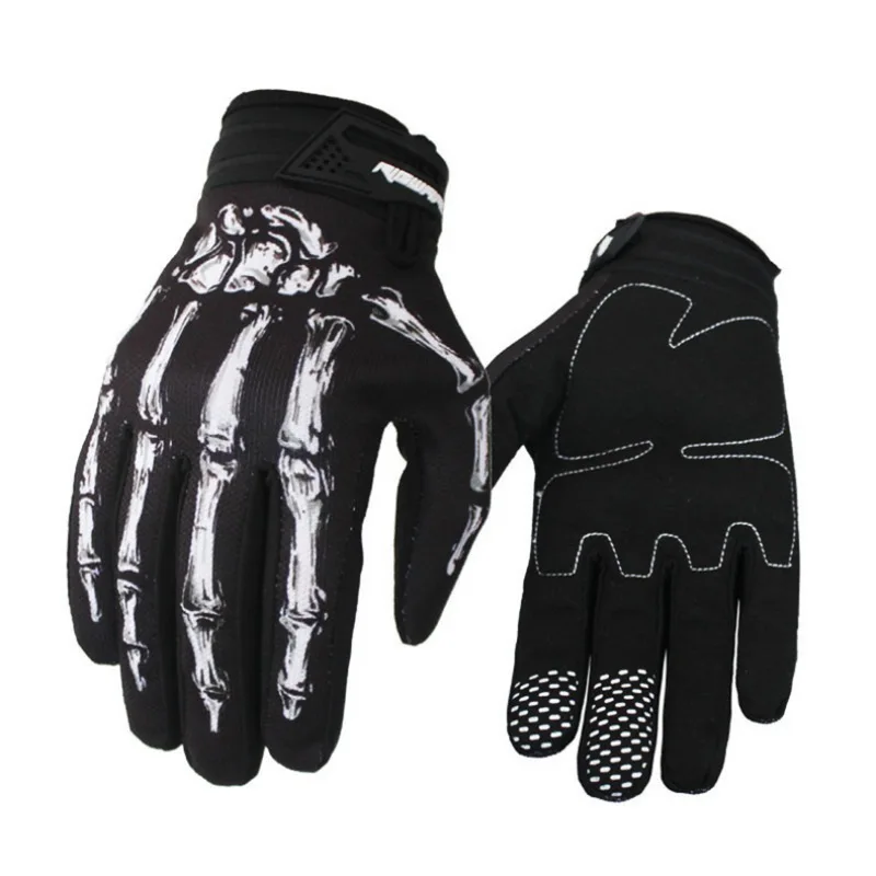 MEN/'S CYCLING MOTORCYCLE SKELETON GOTH SKULL BONE MECHANIC FULL FINGER GLOVES