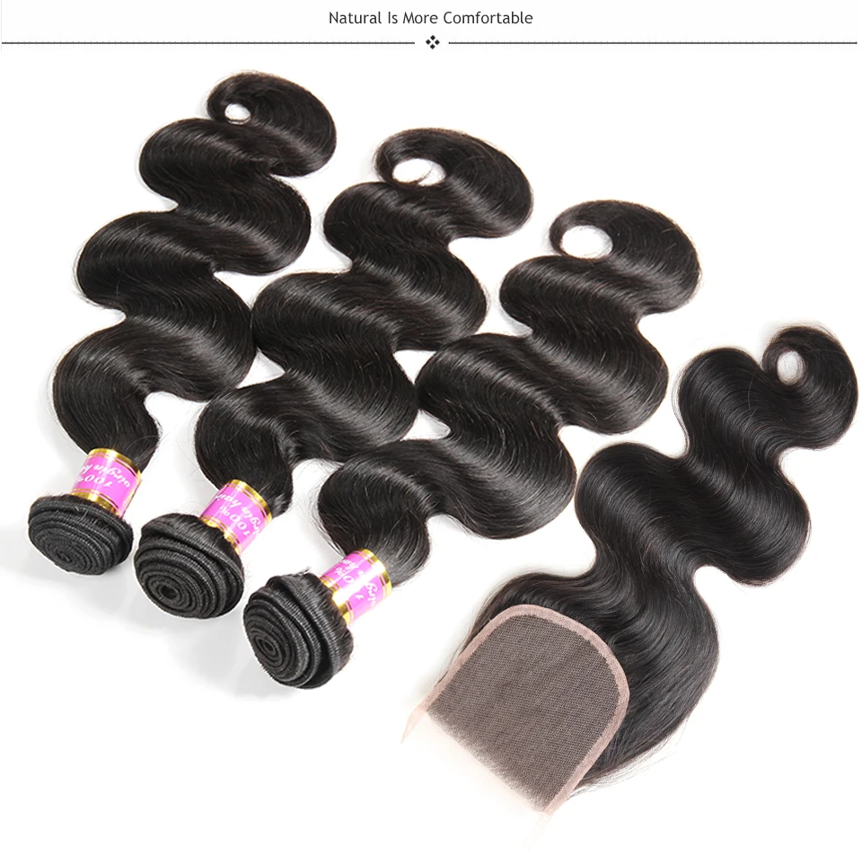 brazilian hair weave bundles with closure