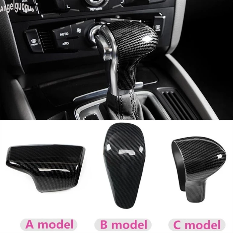 ABS z włókna węglowego styl dla AUDI Q5 Q7 A6 A4 B7 A5 A7 A4L A6L Q5L S6 S7 samochód skrzynia biegów pokrowiec gałki zmiany biegów wykończenia naklejka ochronna