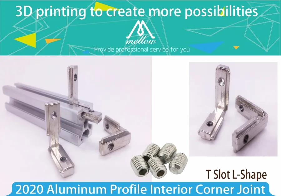 20 шт Т-образной формы l-образный алюминиевый профиль внутренний Угловой Соединитель шарнирный кронштейн для алюминиевый профиль 3D принтер(с винтами