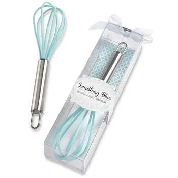 

100pcs Wedding favor gift Kitchen Whisk stainless steel pink & Blue egg beater + DHL Free Shipping wen4442