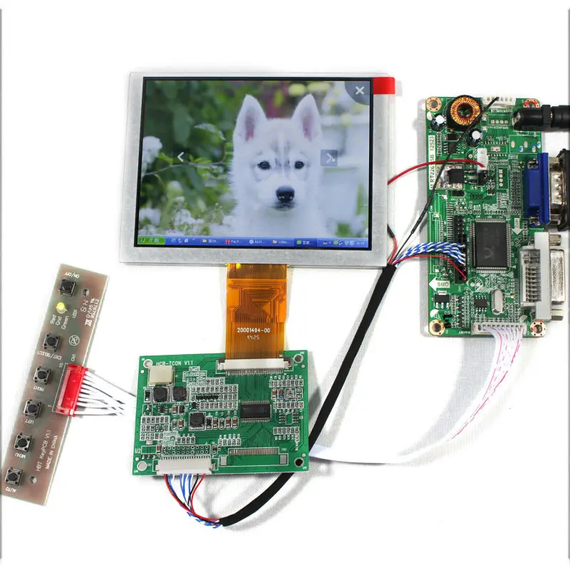 

DVI VGA LCD Controller Board +5" ZJ050NA-08C Replace AT050TN22 640x480 LCD Screen