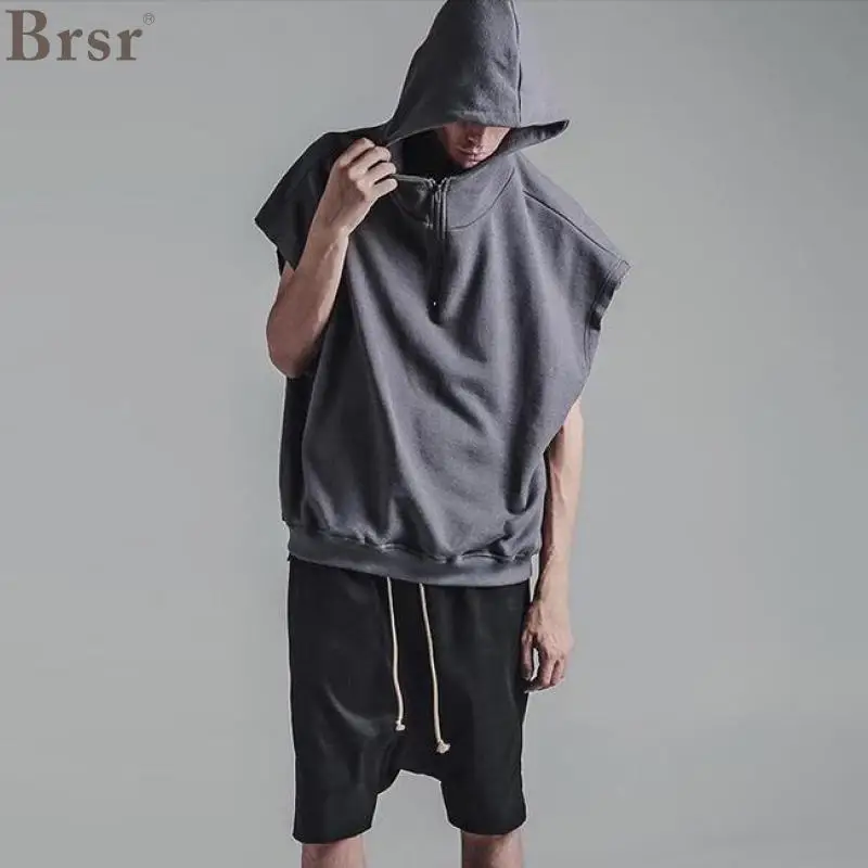

Europe and the United States men's 2018 spring autumn new tide brand simple solid color semi-zipper hoodies wild base