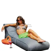 Только Чехол, без наполнителя-серый открытый садовый шезлонг, водонепроницаемый beanbag сиденье, мебель для дома патио, портативный складной мешок для бобовых