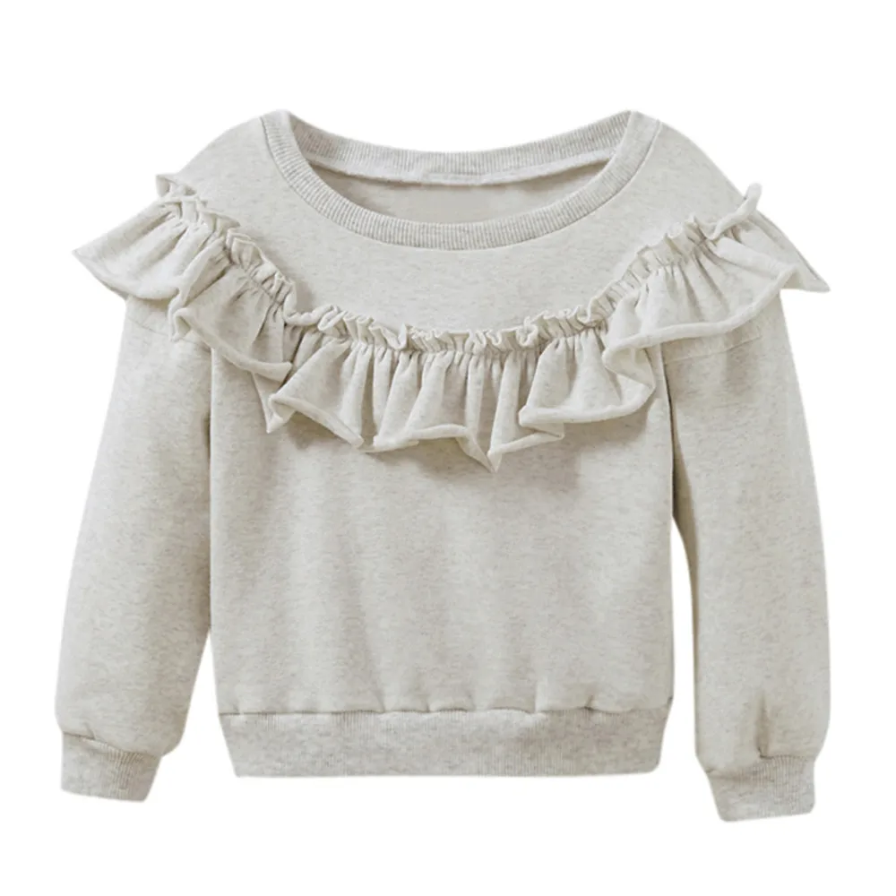 Зимняя одежда для маленьких девочек; однотонные мягкие топы с длинными рукавами для маленьких детей; Повседневная футболка; теплая одежда для младенцев; вязаная одежда;