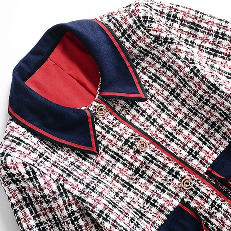 Manteau Deux Haute Pièces Manches À Vêtements De Ensembles Longues Piste Scénographe Femmes Npd0856 2018 Jupe Qualité Automne Tweed Costumes Ofq1PFx