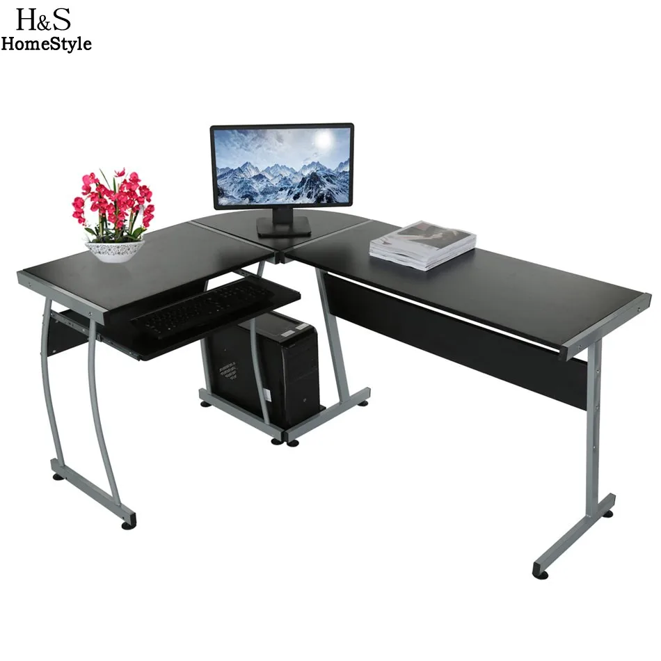 

Homdox New Home Office L Shape Corner Computer PC Desk Table 3-Piece Corner Desk N30*