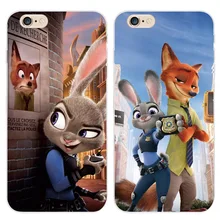 On The For Apple iPhone 5 5S SE 6 6S 6Plus 6s Plus Soft TPU Silicon Transparent Thin Cover Cute Zootopia Phone Case Bags