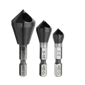 

2-5/5-10/10-15MM HSS CO M35 TiAIN Countersink Deburring Drill Bit Metal Taper Stainless Steel Hole Saw Cutter Chamfering