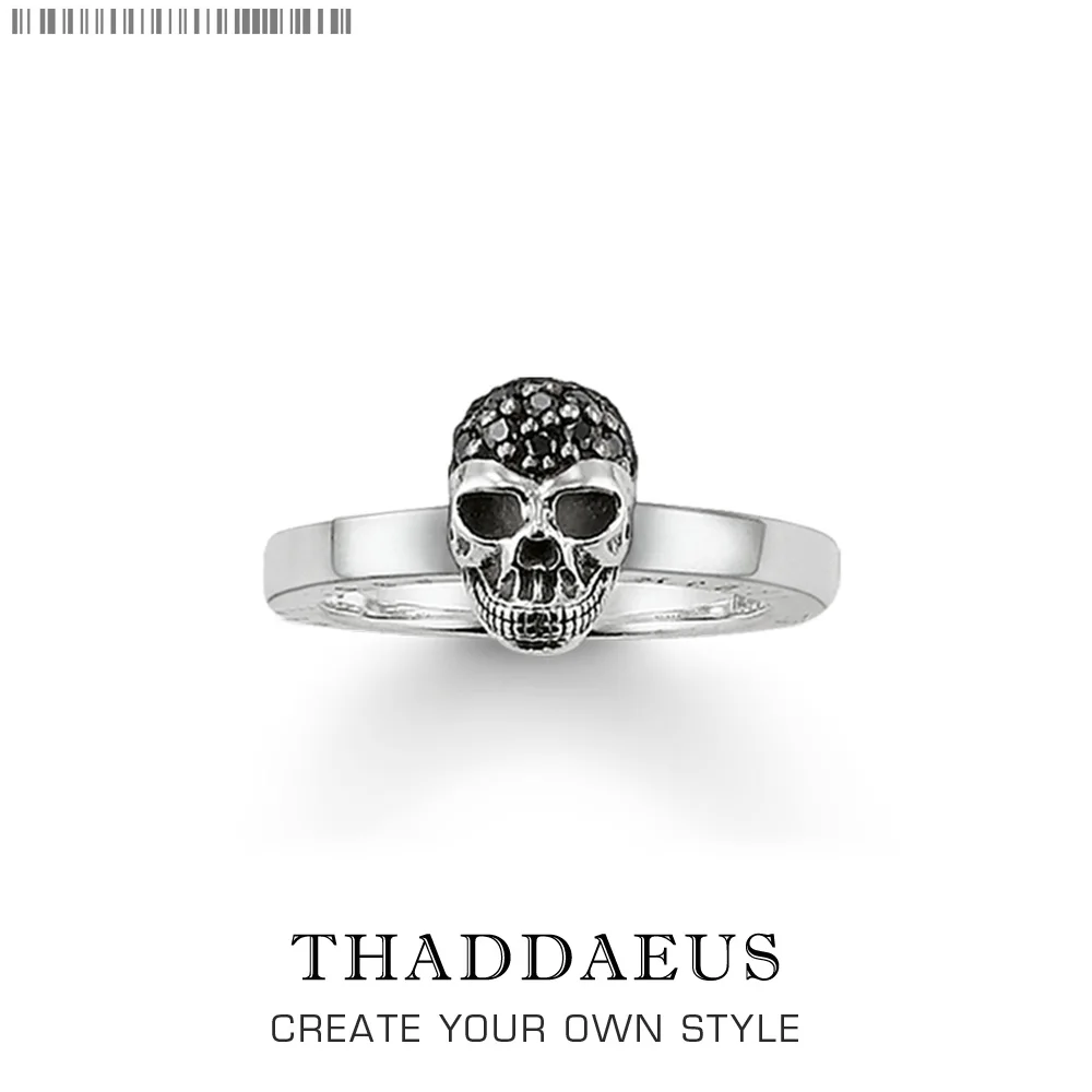 

Black CZ Skull Ring,Thomas Style Glam Fashion Good Punk Jewerly For Women,2018 Ts Gift In 925 Sterling Silver,Super Deals