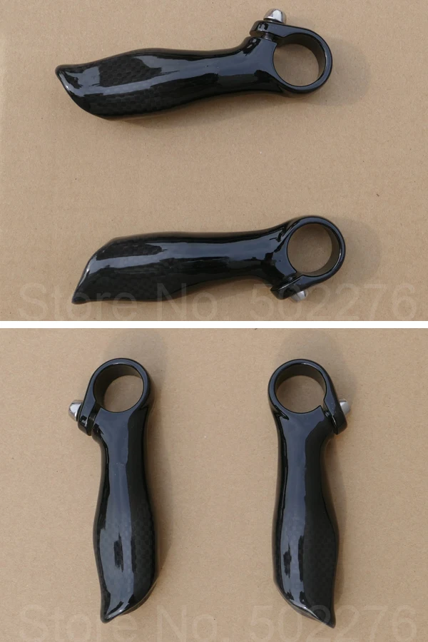 

1 Pair 22.2MM Mountain Bike Bicycle Carbon Handlebar Bar End Grip - CARBON GLOSSY