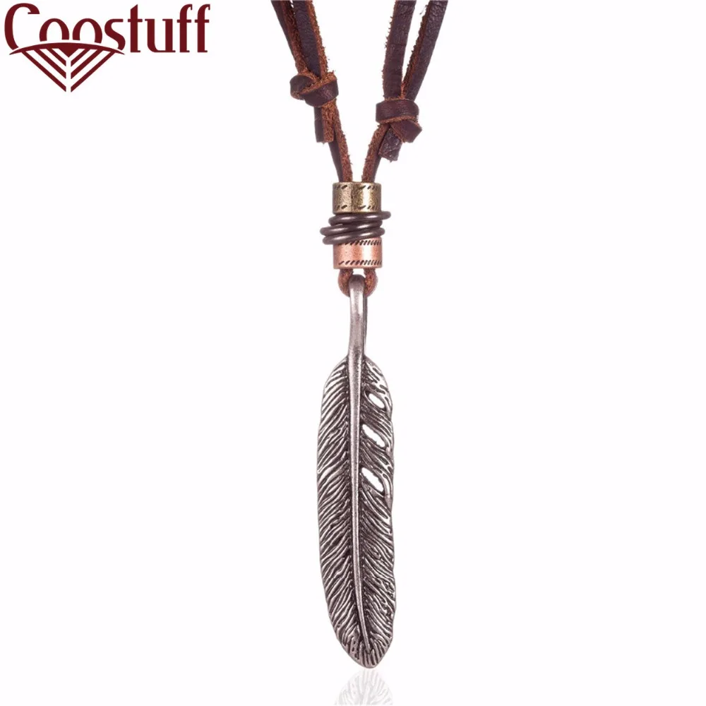 

men Necklace jewelry statement necklaces & pendants kolye leather Necklaces collares homme choker colar,feather necklace women